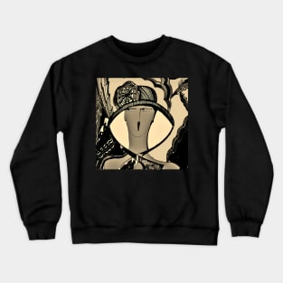 sepia art deco summer hat Crewneck Sweatshirt